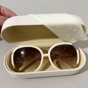 Chloe Oversized Round Sunglasses Cream Brown Gradient Lenses Made in France